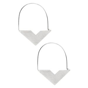 Sterling Silver Modern Angular Triangle Earrings